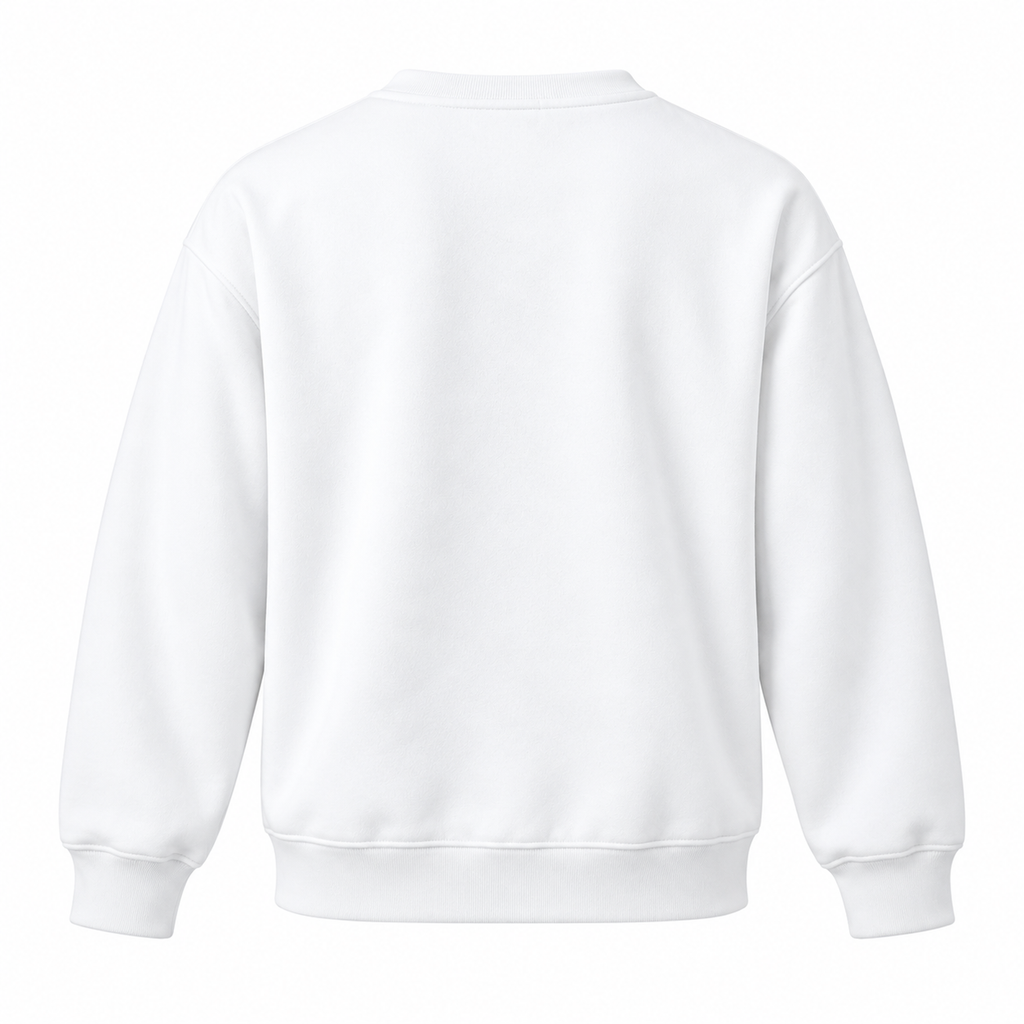 Sweatshirt Bisiklet Yaka Içi 2 Iplik Pamuklu Normal Kesim Beyaz