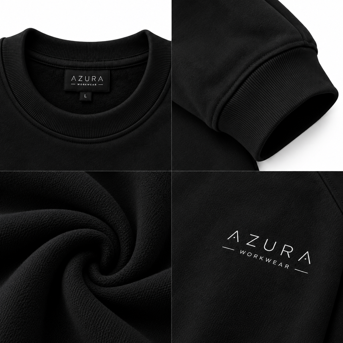 Sweatshirt Bisiklet Yaka Içi 2 Iplik Pamuklu Normal Kesim Siyah