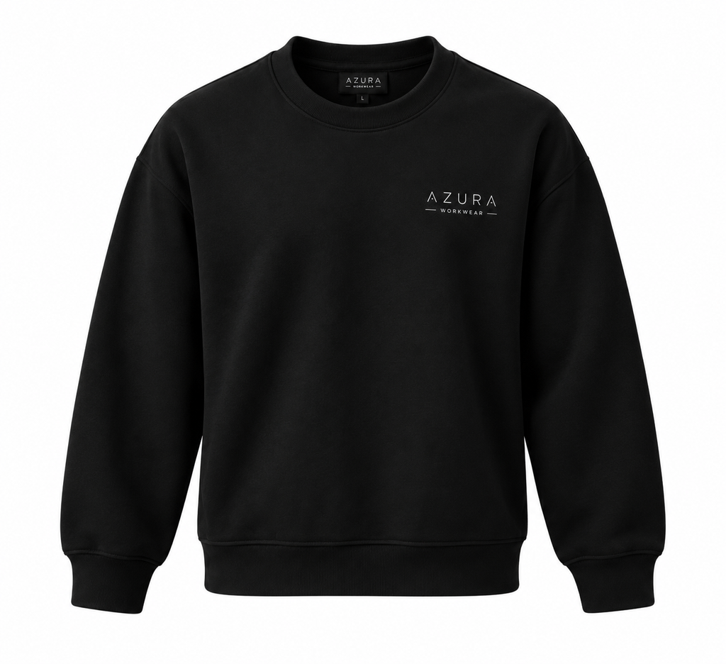 Sweatshirt Bisiklet Yaka Içi 2 Iplik Pamuklu Normal Kesim Siyah