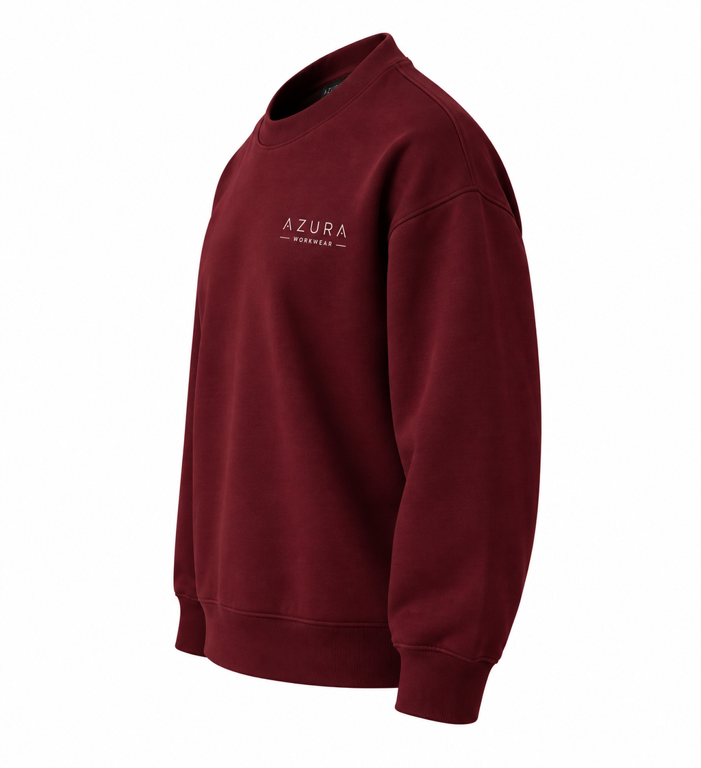 Sweatshirt Bisiklet Yaka Içi 2 Iplik Pamuklu Normal Kesim Kırmızı