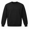 Siyah 3 iplik polarlı bisiklet yaka sweatshirt
