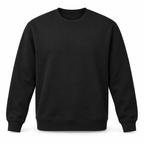Siyah 3 iplik polarlı bisiklet yaka sweatshirt