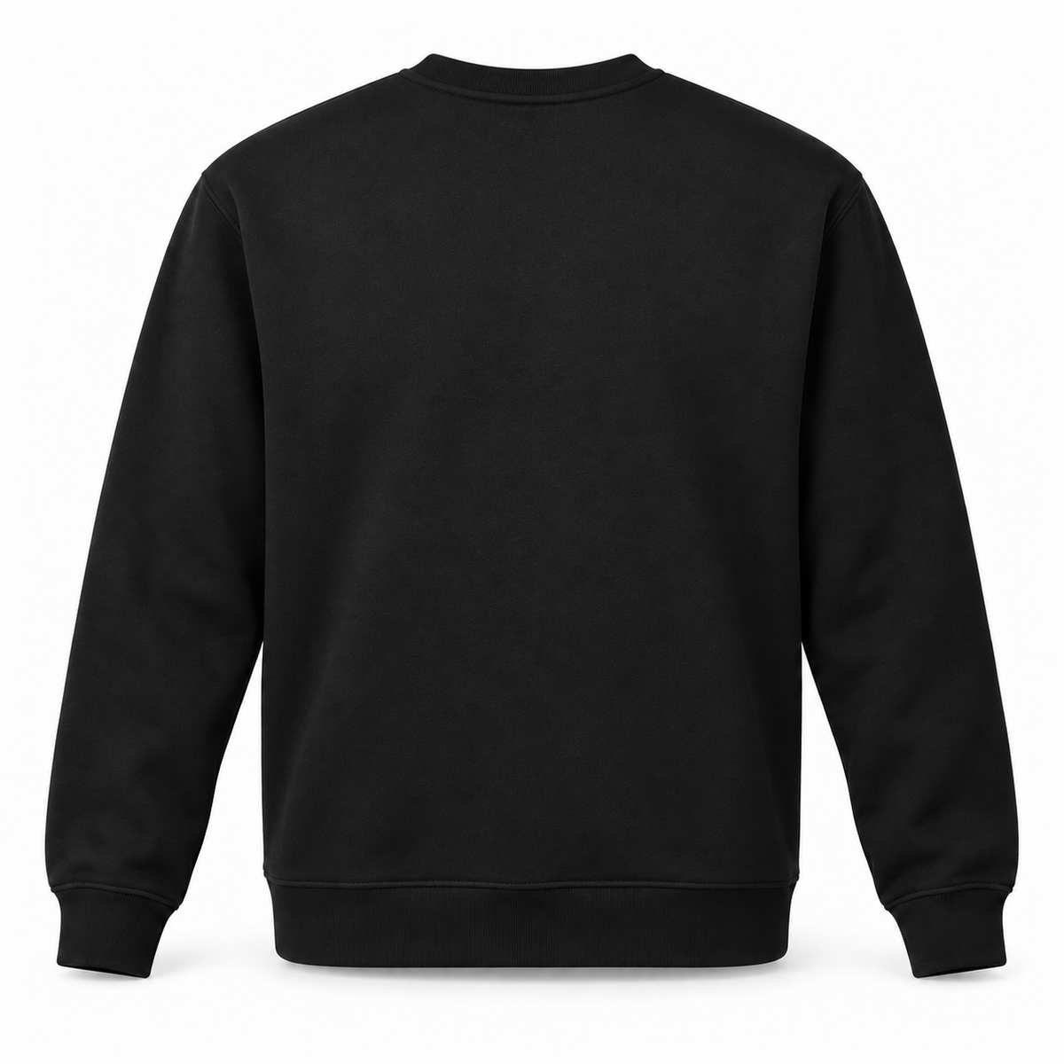 Siyah 3 iplik polarlı sweatshirt arka görünüm